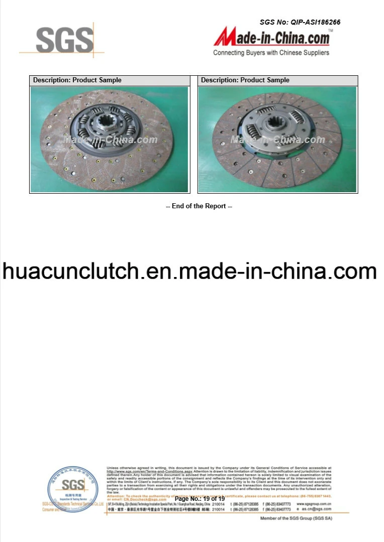 Steyr Truck Clutch Disc, Driven Clutch Plate Disc 430mm for Chinese Truck