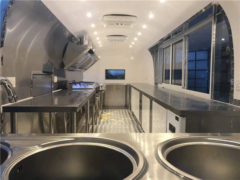 Stainless Steel Airstream Food Truck, Catering Airstream EU Standard Food Trailer