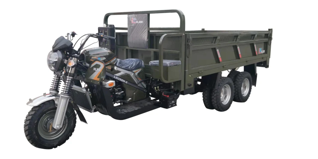 EU/ECE/CE 9-Wheel Cargo Tricycle/Heavy-Duty Motorcycle 350cc/Double-Cylinder Hydraulic Dump Tricycle/Motor Truck/