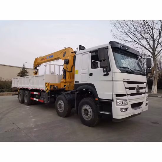 Sinotruk HOWO 8X4 12 바퀴 20톤 트럭 크레인 크레인이 있는 화물 트럭